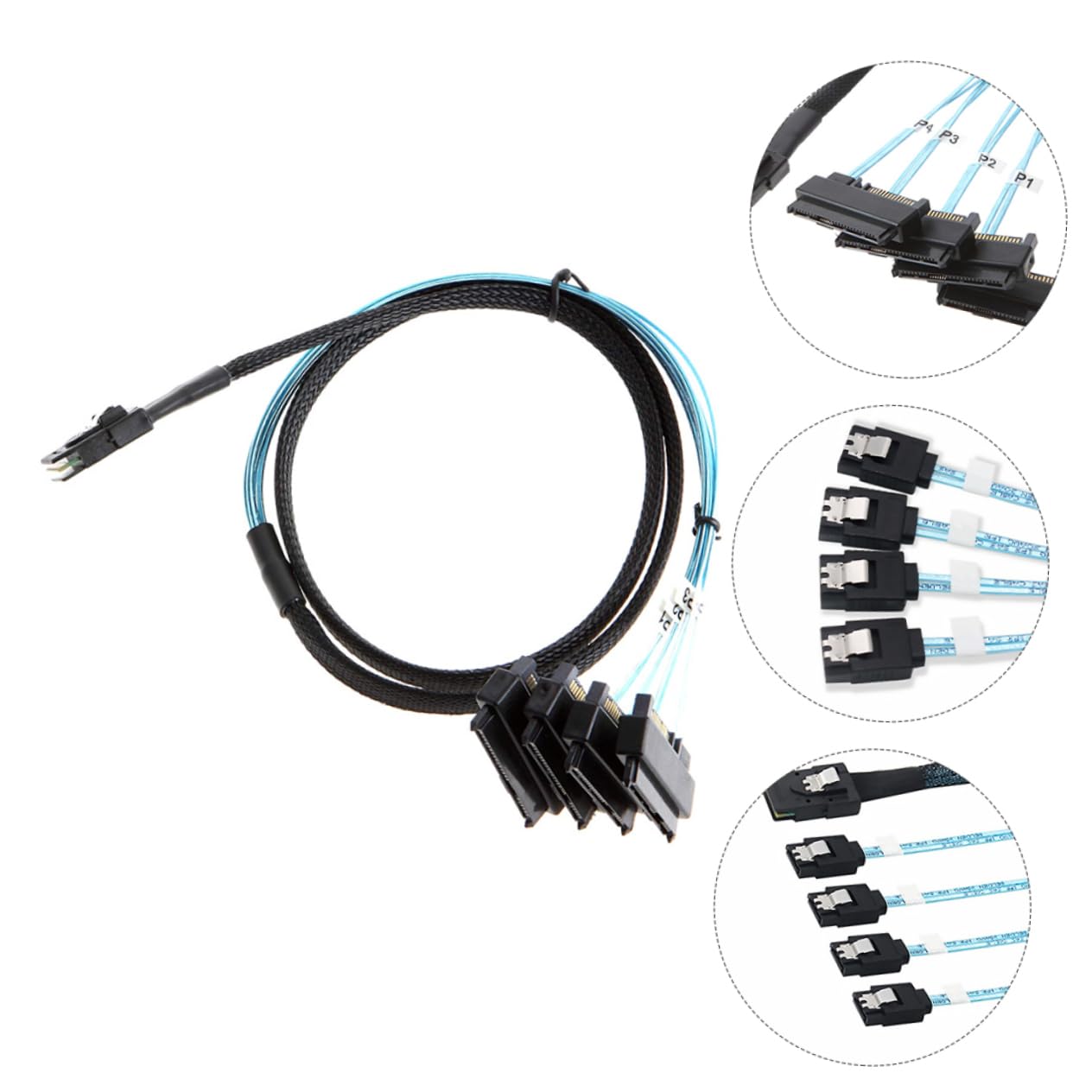 Mikikit 0.5m Câble Mini Vers Ports Serial Ata Pour Disque Dur Et Ssd Accessoire Informatique