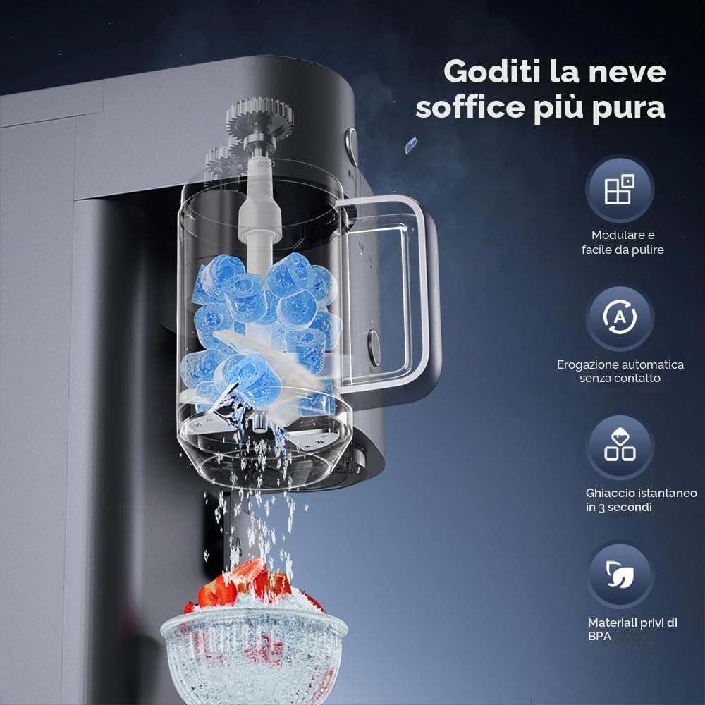 JIMMY Matrix I9 Produttore e smerigliatrice per ghiaccio, modulo 2 in 1 compatibile AquaLink M9 Pro, distribuzione automatica senza contatto, ghiaccio filtrato e acqua fredda per cocktail e frullati