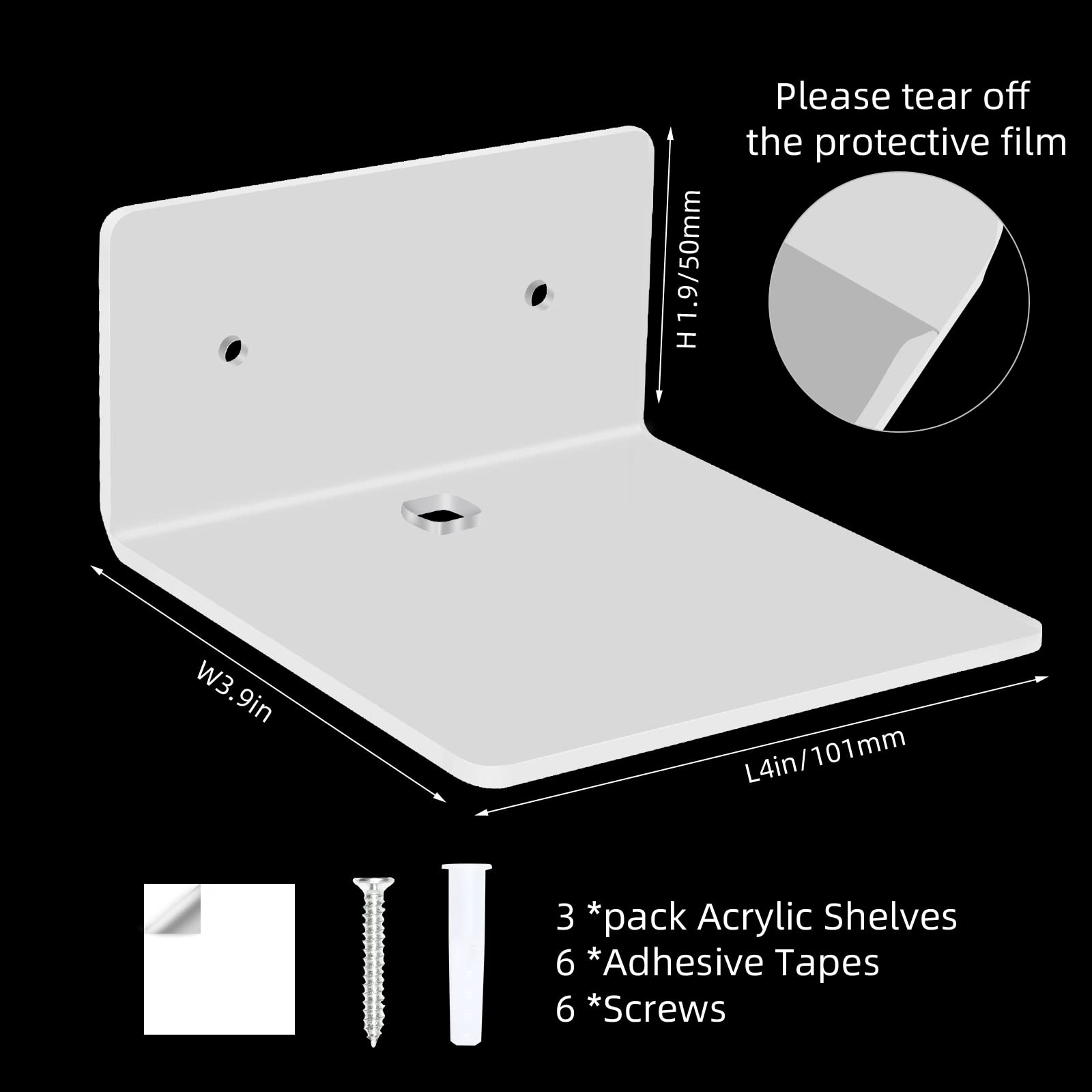 Inovra ® Lot De 3 étagères Murales Flottantes 10 X 10 Cm, Petites étagères Murales En