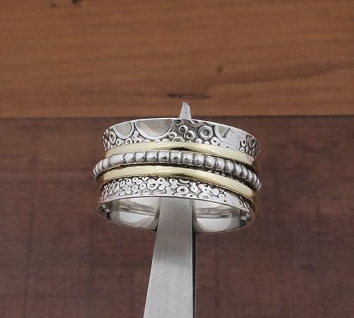 Miniatura 2 de Spinner Ring Women, Fidget Spinner Ring, 925 Silver Spinner Ring, Handmade Ring Women, Chunky Spinner Ring, Worry Ring, Family Band Ring, Gift For