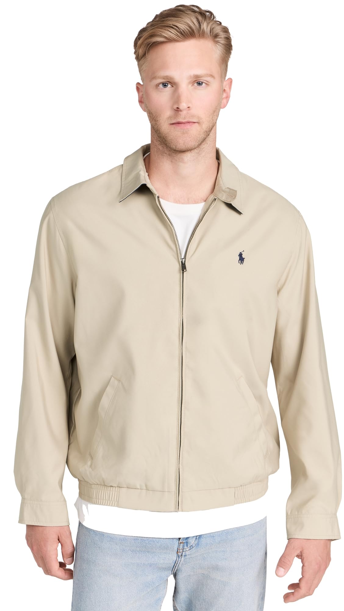 Polo Ralph Lauren Men's Khaki Uniform Bi-Swing Windbreaker Jacket