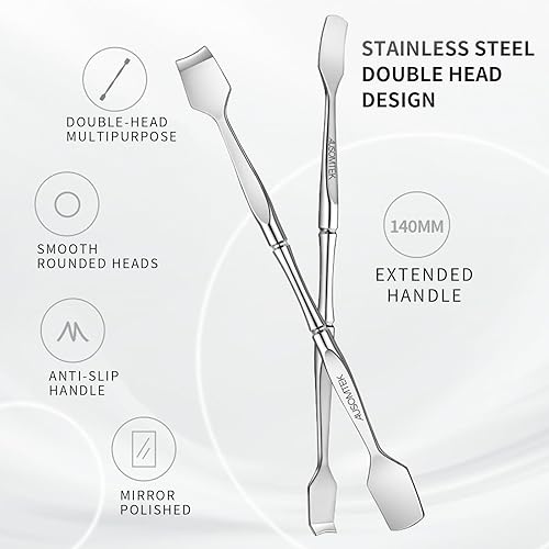 Miniatura 5 de Herramienta eliminadora de puntos negros, limpiador de poros y extractor de comedones, espátula facial profesional de acero inoxidable para el