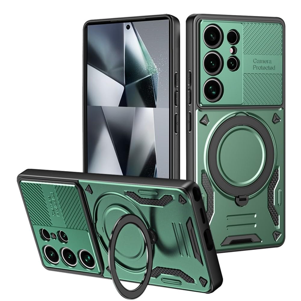Coque Samsung S21 FE antichoc béquille silicone vert de protection - 8