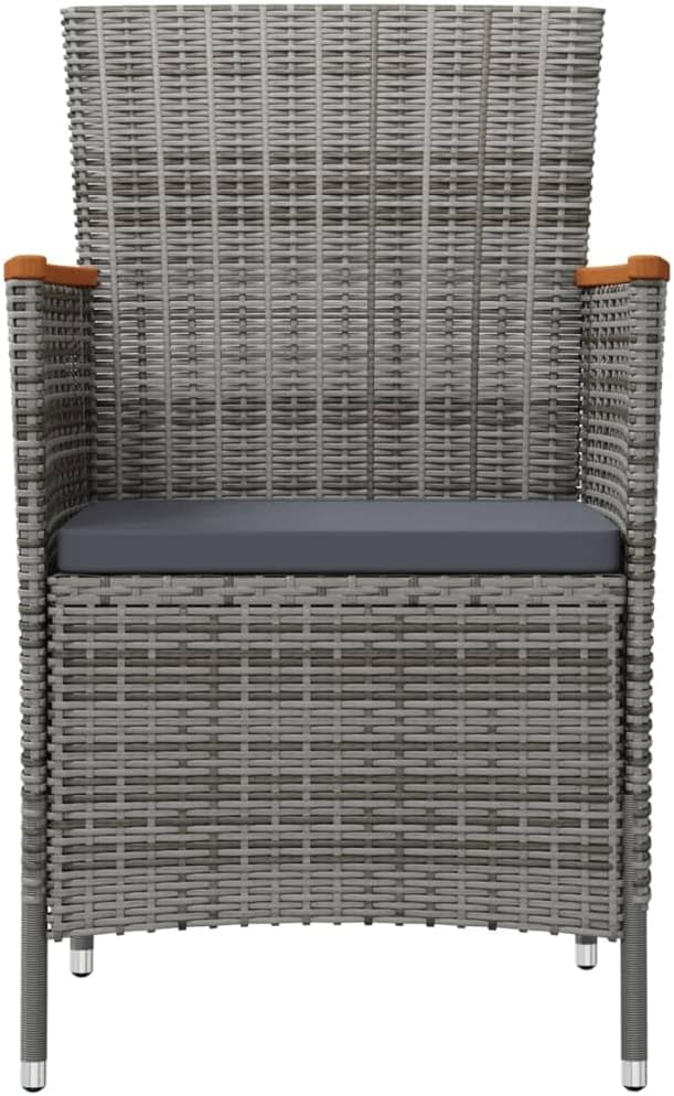 Patio Dining Chairs 2 pcs,Garden Chair,Modern Style,High Back Chairs,Lounge Chairs,Lawn Chairs,Club Chairs,Outdoor Chair,for Garden,Backyard,Lawn,Porch,Poolside and Balcony,Poly Rattan Gray