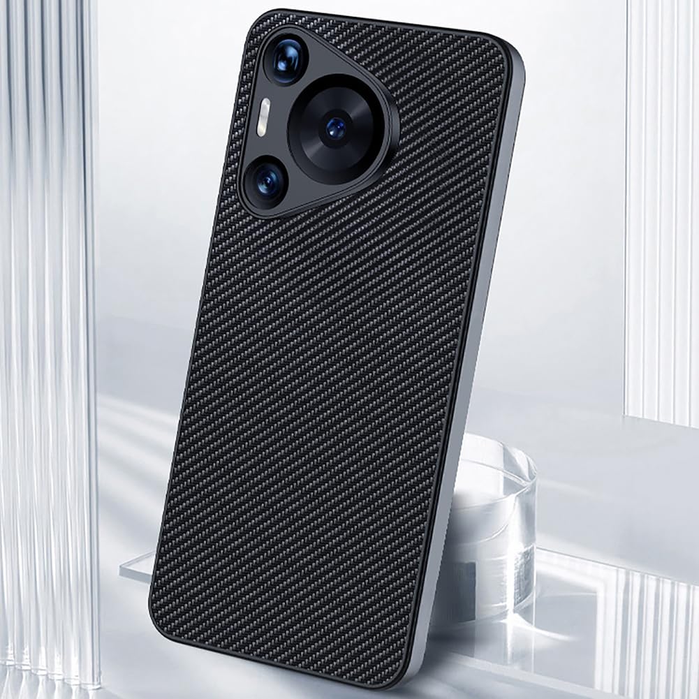 Dünne Hülle für Huawei Pura 80 Ultra/80 Pro/80 Pro+/80, Kohlefaser Muster rutschfeste Schutzhülle Volls Schutz des Objektivs Handyhülle,Schwarz,80 Pro