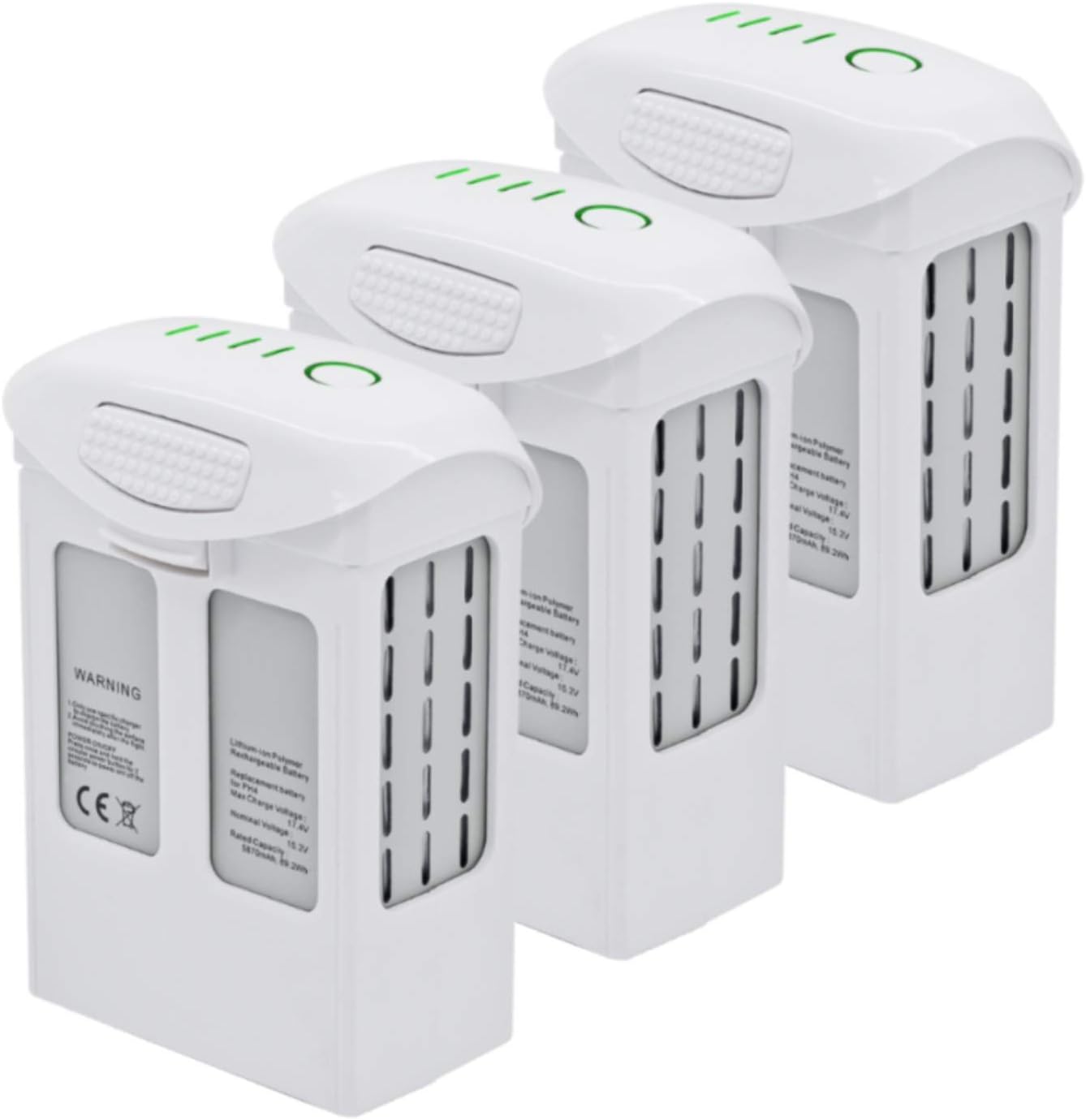 3 Pack High Capacity (15.2V 5870mAh) Intelligent Flight Replacement Battery for DJI Phantom 4 Series Drones| DJI Phantom 4, Phantom 4 Pro, Phantom 4 Pro V2.0, Phantom 4 Advanced