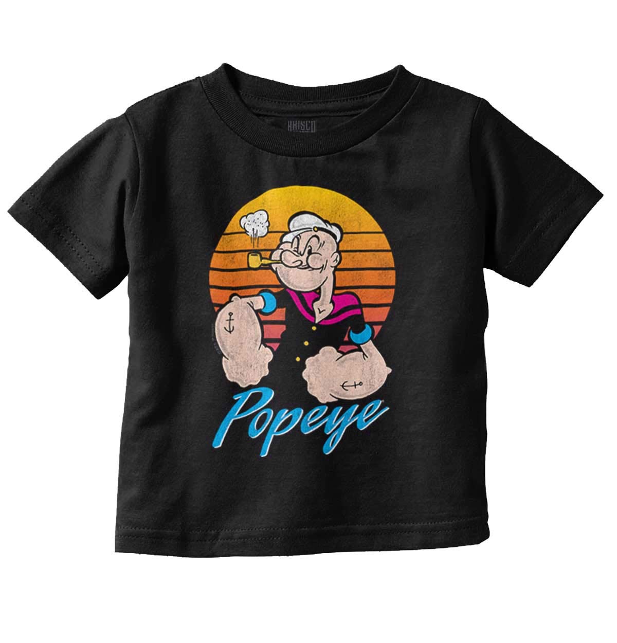 Popeye The Sailor Man Retro Sunset Toddler Boy Girl T Shirt