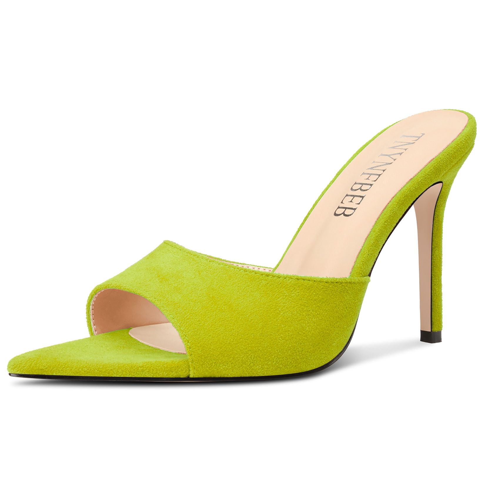 TNYNFBEB Womens Stiletto High Heel Pointed Open Toe Sandals Mules Shoes Slingback Slip-on Prom Party Dress Summer 3.9 Inches Heels
