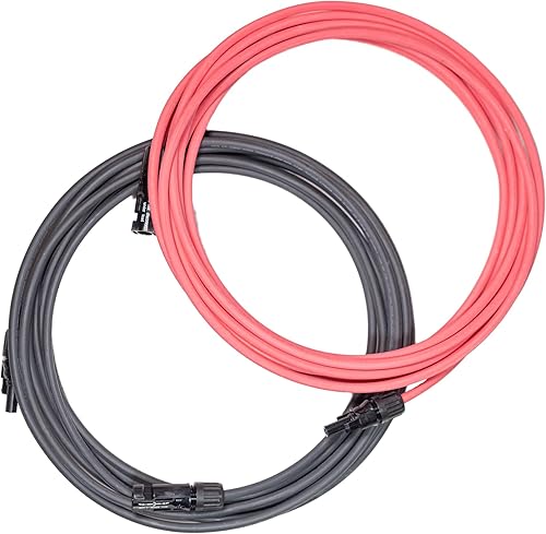 Miniatura 10 de H-Pro Cables solares fotovoltaicos prémium de 15 pies 10 AWG con conectores MC4 macho y hembra, 7 hebras de cobre2000 voltios, doble aislamiento y