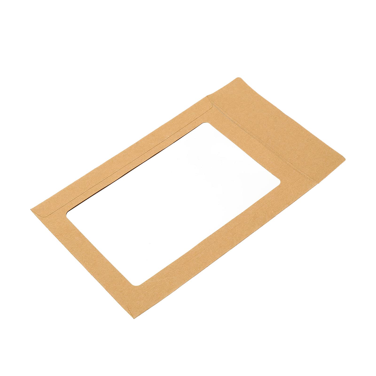 YOKIVE 10 Pack Full-Face Window Envelopes, 6" Clear Double-Side Window, Brown, 6.1 x 4.6 inch