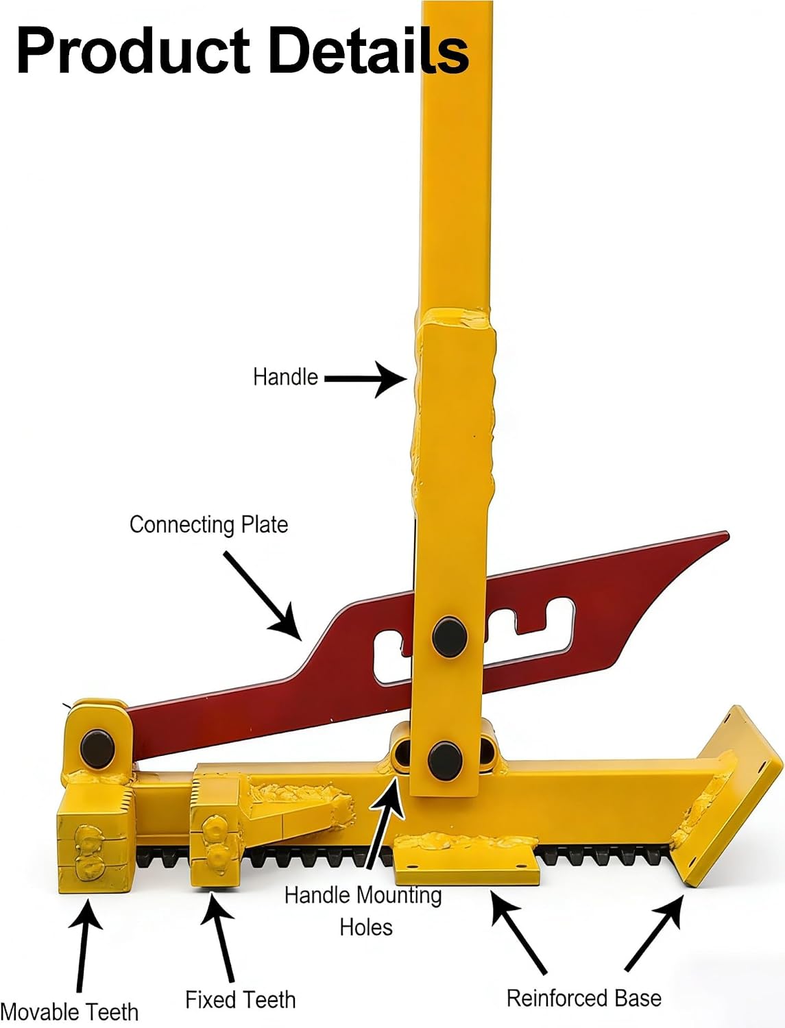 Manual Tree Root Puller, Steel and Iron Stump Remover with Adjustable Serrated Clamp, 51-Inch Lever Post Extractor for Trees, Stumps, Fence Posts