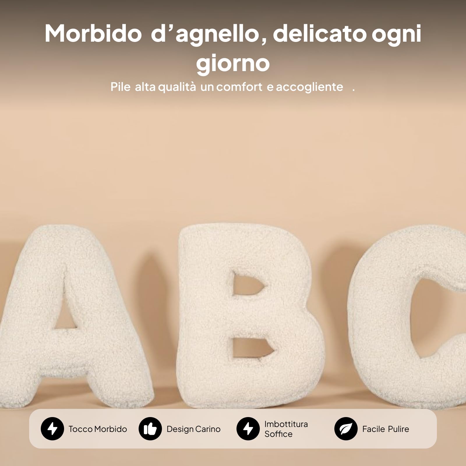 Milageto Cuscino di Peluche a Forma di Lettera, Regalo di Compleanno, Cuscino Decorativo da abbracciare, per Divano e Letto, a