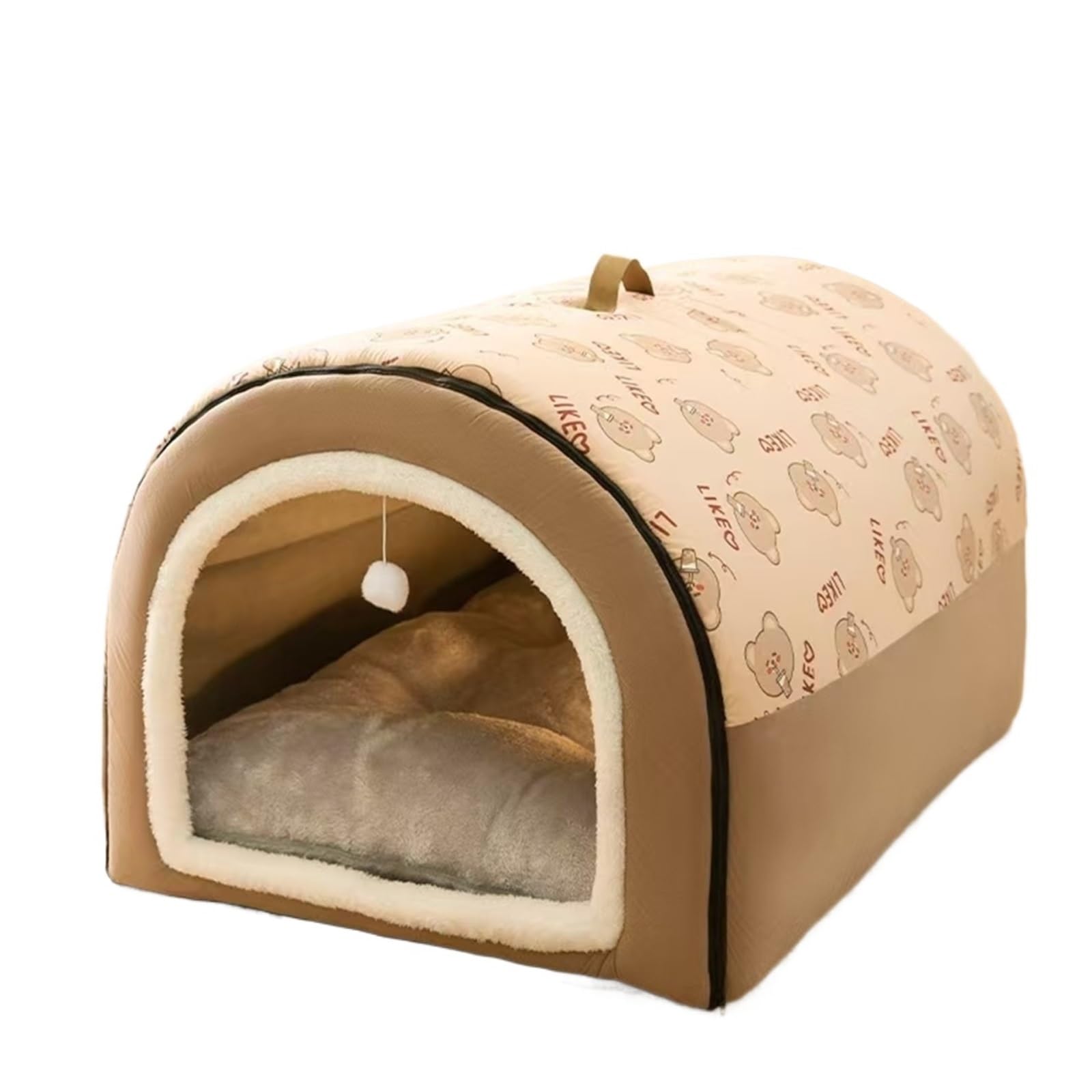 Caldo inverno gatto cane letto Mat Deep Sleep tenda accogliente geometrico casa nido rimovibile lavabile per cani di taglia media grande forniture per animali domestici (D,S 40 x 35 x 35)