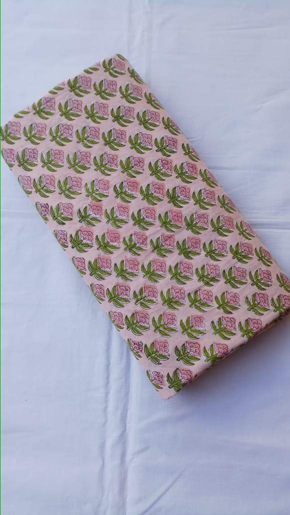 Kalap Floral Printed Cotton Cloth Materiel Indian Cotton Hand Block Print Fabric Running Jaipuri Hand Block Printed Women Dress Material Kurtis Natural 44" Inches (Pattern 1)-picture-40