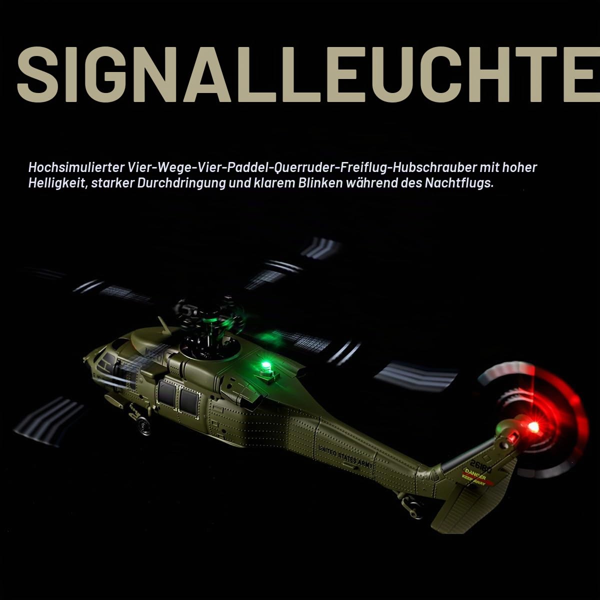 RC Hubschrauber, WL K170 Black Hawk UH 60L Ferngesteuertes Helicopter, 170 Größe 2.4G 4CH Militär Hubschrauber Spielzeug Geschenk für Erwachsene (Mit Einer Batterie)