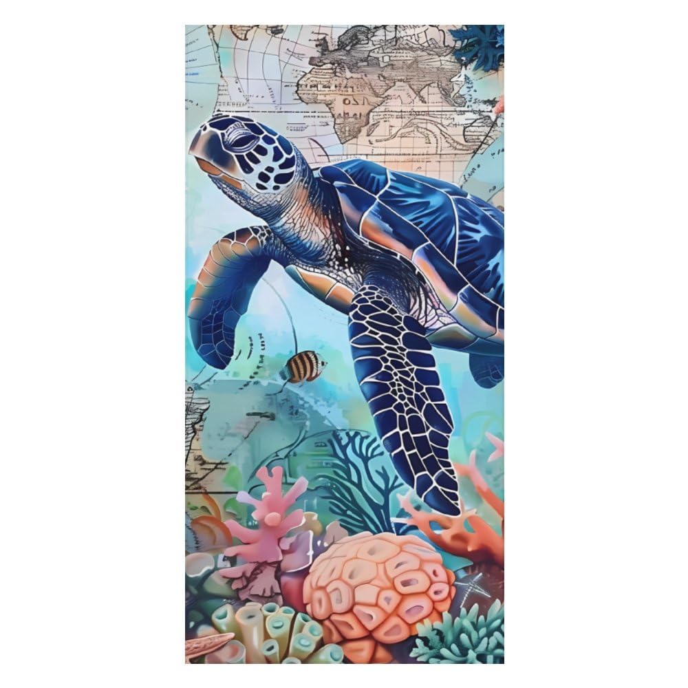turtle beach towel Unique Design sea turtle beach towel Quick Dry Towel Suitable for Beach Bath Towel for Women Girls Kids Men Soft Plush turtle towel Beach Lovers beach towel turtle 63x32 inches