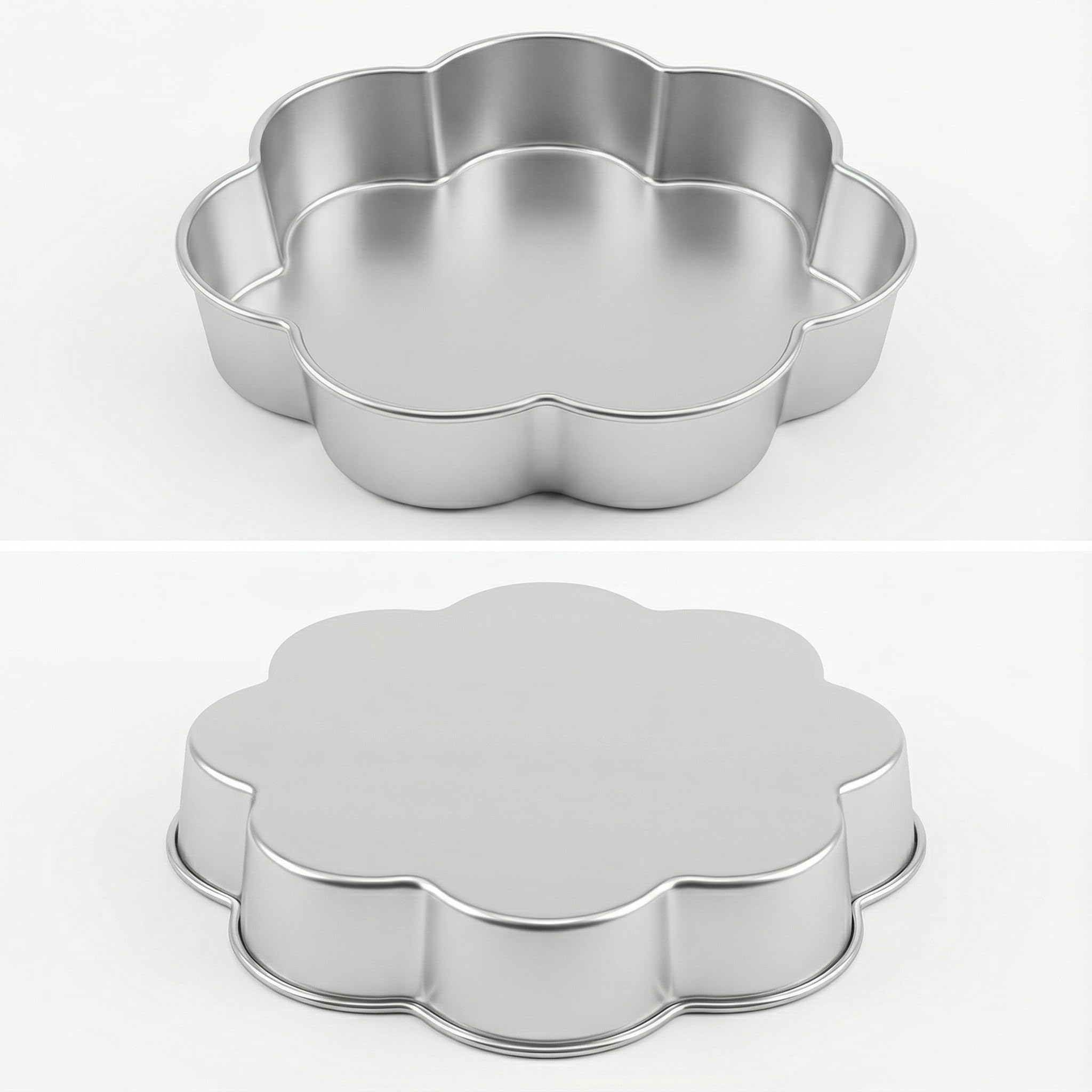 Eurotins Silver Single Petal Birthday Wedding Anniversary Cake Tin Mould Pan 8"