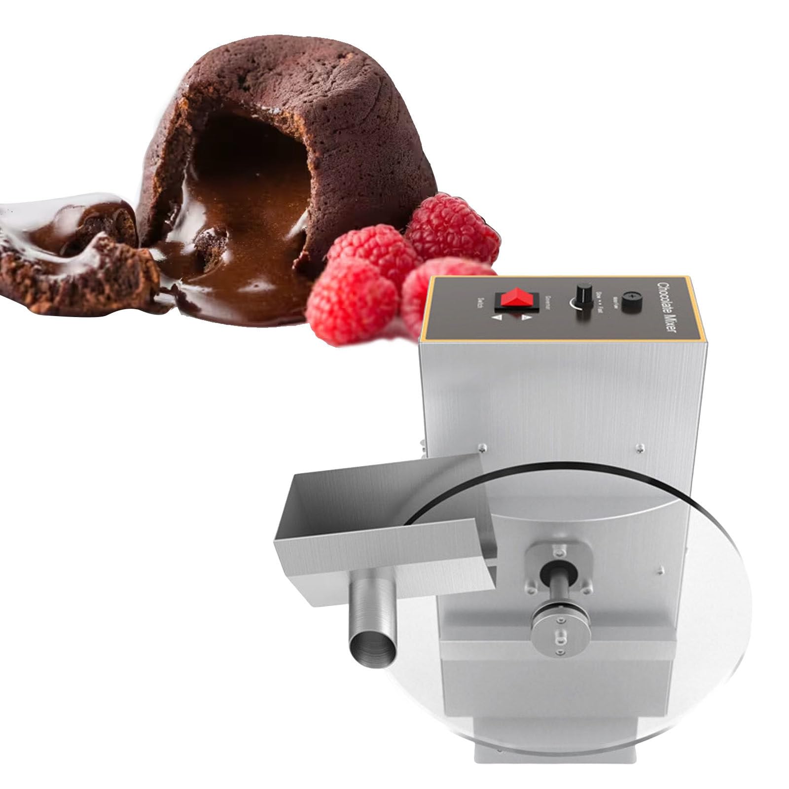 ASerZenith Chocolate Melting Pot Melting Mixer Machine, Commercial Chocolate Wheel Mixer Tempering Maker, Stainless Steel Electric Chocolate Depositing Machine, Chocolate Melter Mixer