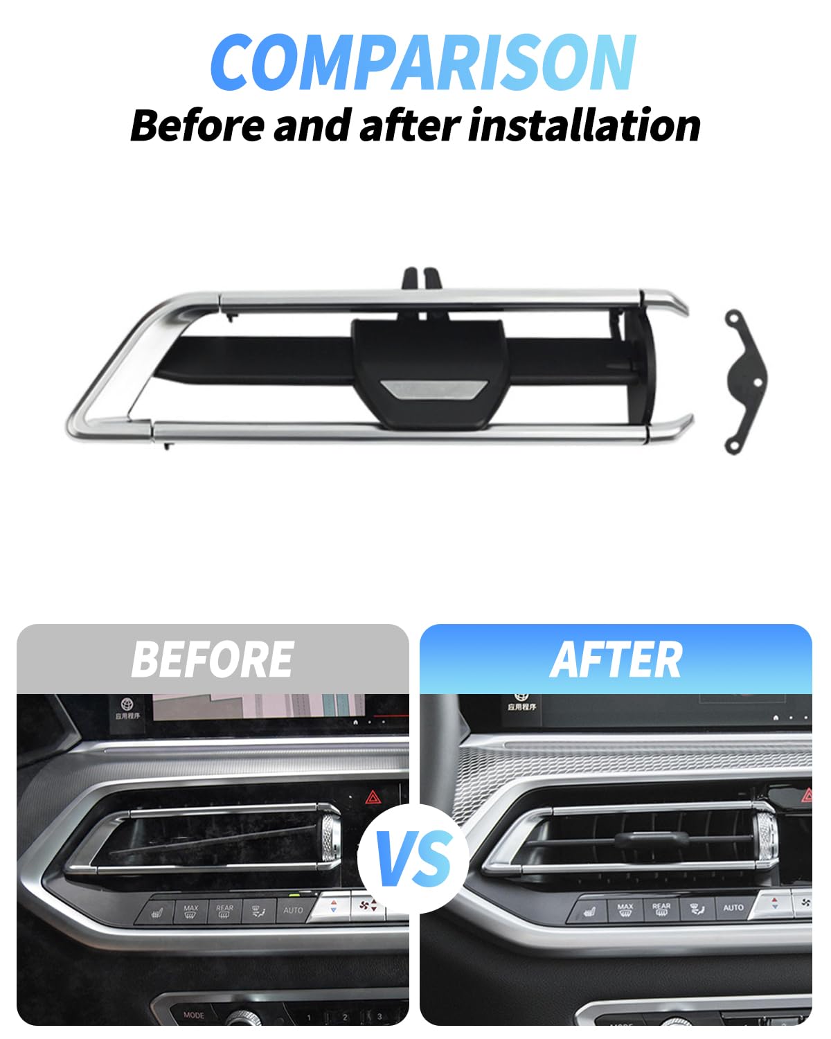 Kit di riparazione per uscita aria condizionata/aria condizionata per BMW G05 G06 G07, clip scorrevole AC per griglia di uscita aria condizionata per BMW X5 X6 X7 (Sinistra)