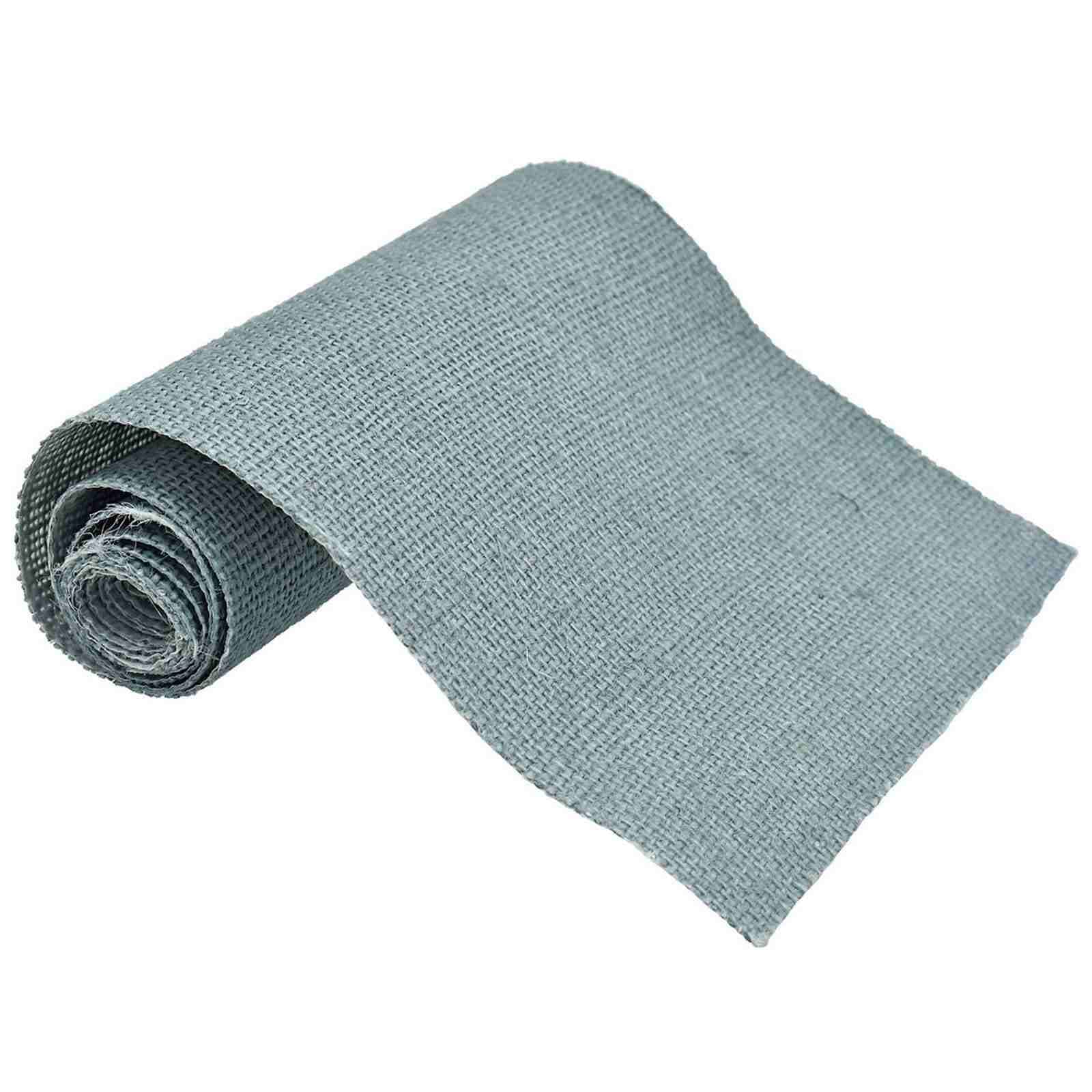 R H LIFESTYLE 6 Inch X 1 Meter Jute Burlap Ribbon Roll Lace Pack of 1 (Grey) ANC2579