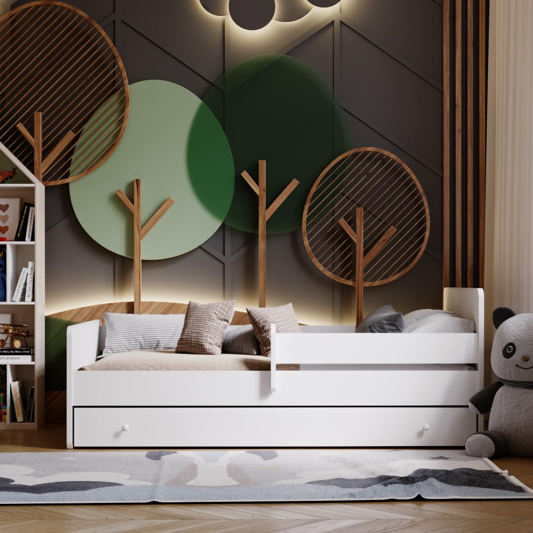 Kobi Cuna MAX | 140 x 70 | con cajón, colchón, Estructura, Cama para una niña y un niño | para habitación Infantil | (140 x 70)