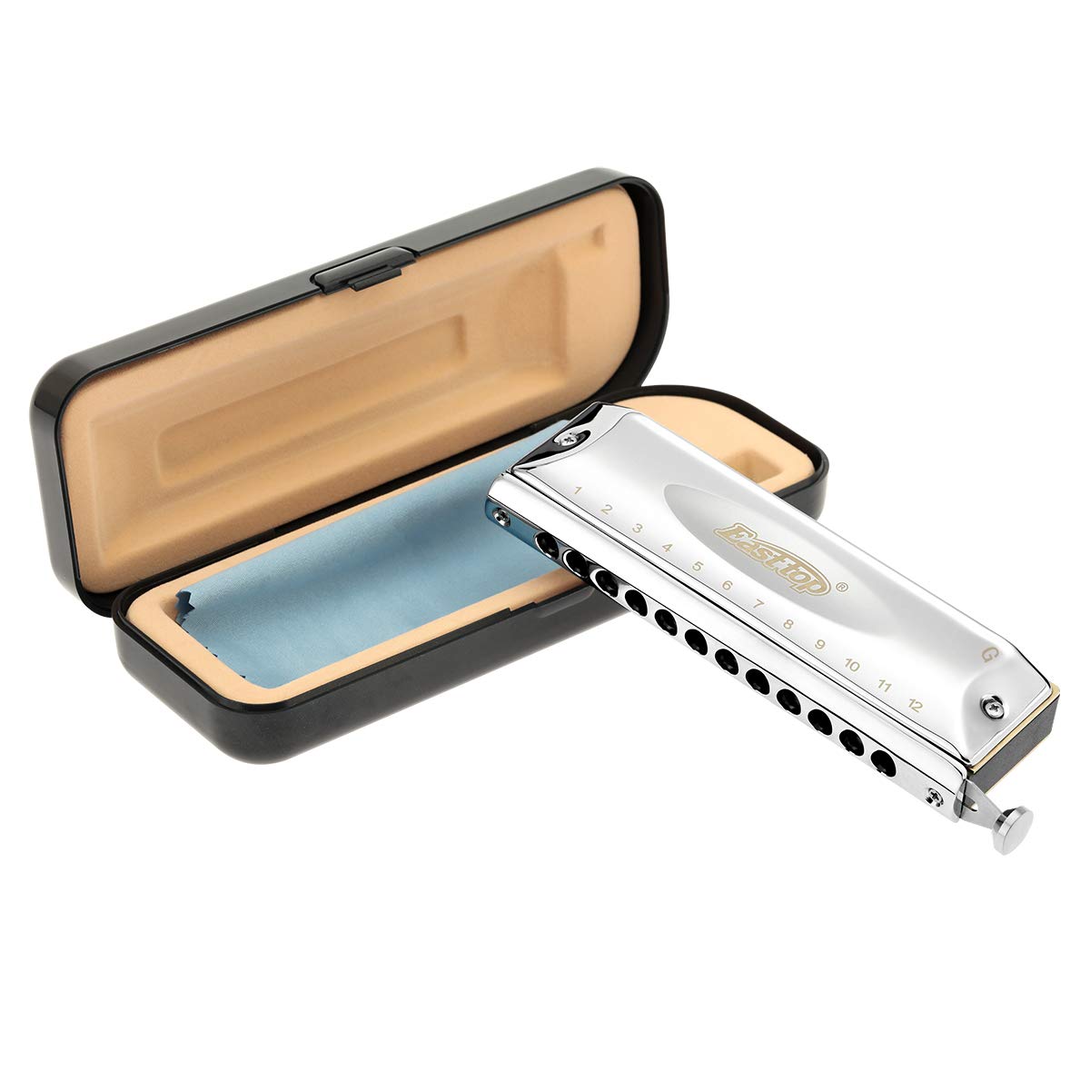 East top Chromatic Mouth Organs Harmonica Key of G, 12 Holes 48 Tones