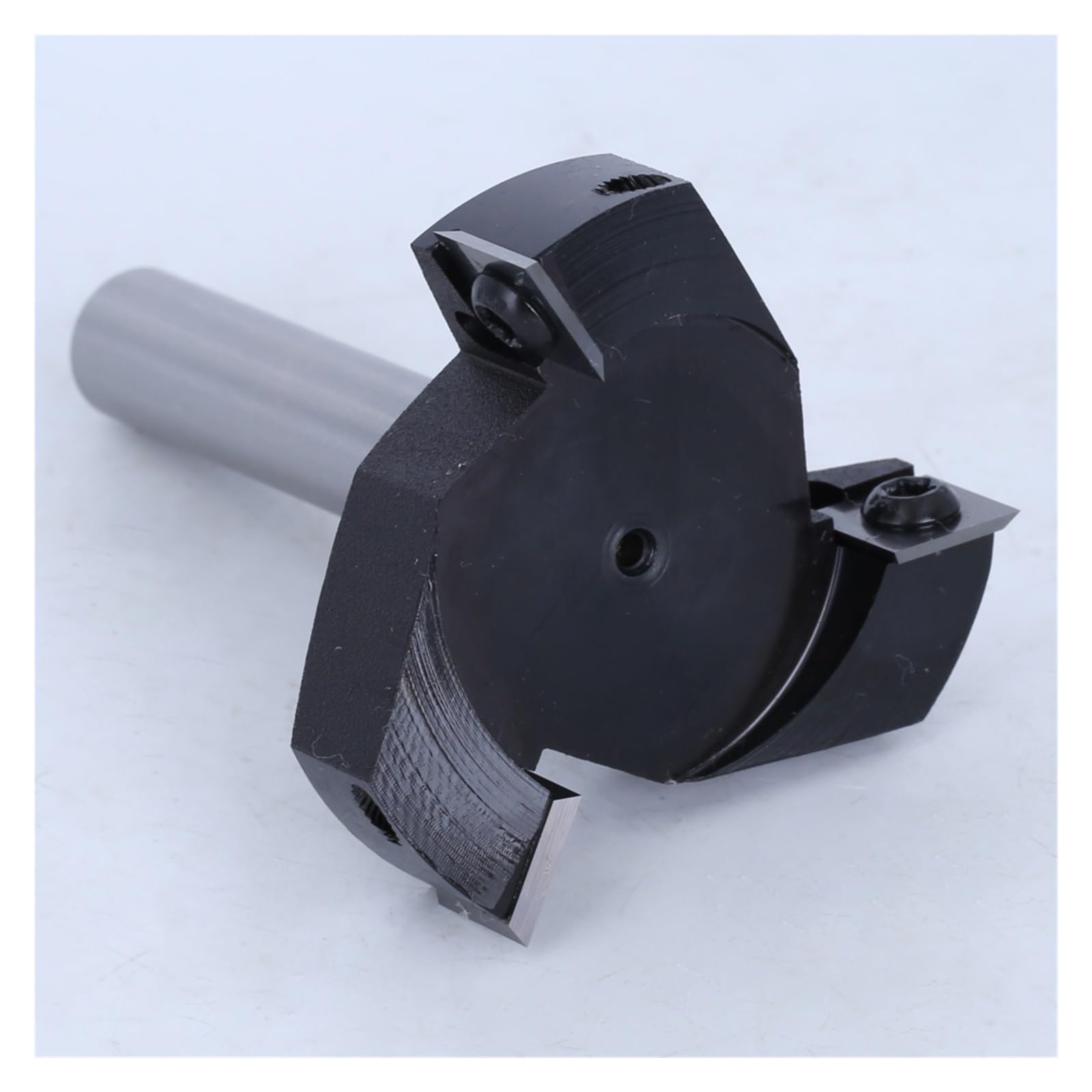 8mm Shank wymienne ostrze frez do strugania czoło końcówka do frezowania w stylu płytki Spoilboard CNC do napawania frezy do drewna(Bit with 3pc blades)