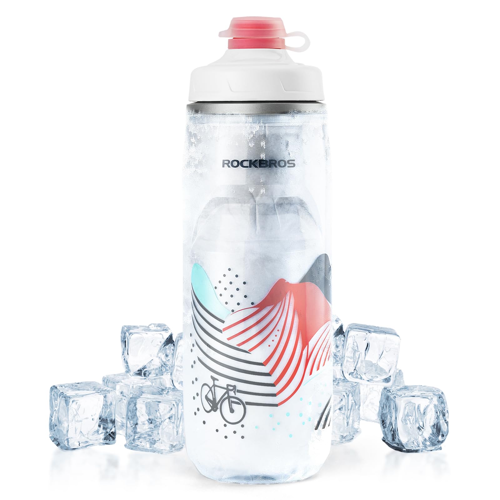 ROCKBROS Borraccia Sportiva Termica Fredda da 620ml, Bottiglia in PP5 per Bici MTB, Buon Raffreddamento, Multifunzionale per Ciclismo Fitness Escursionismo Corsa