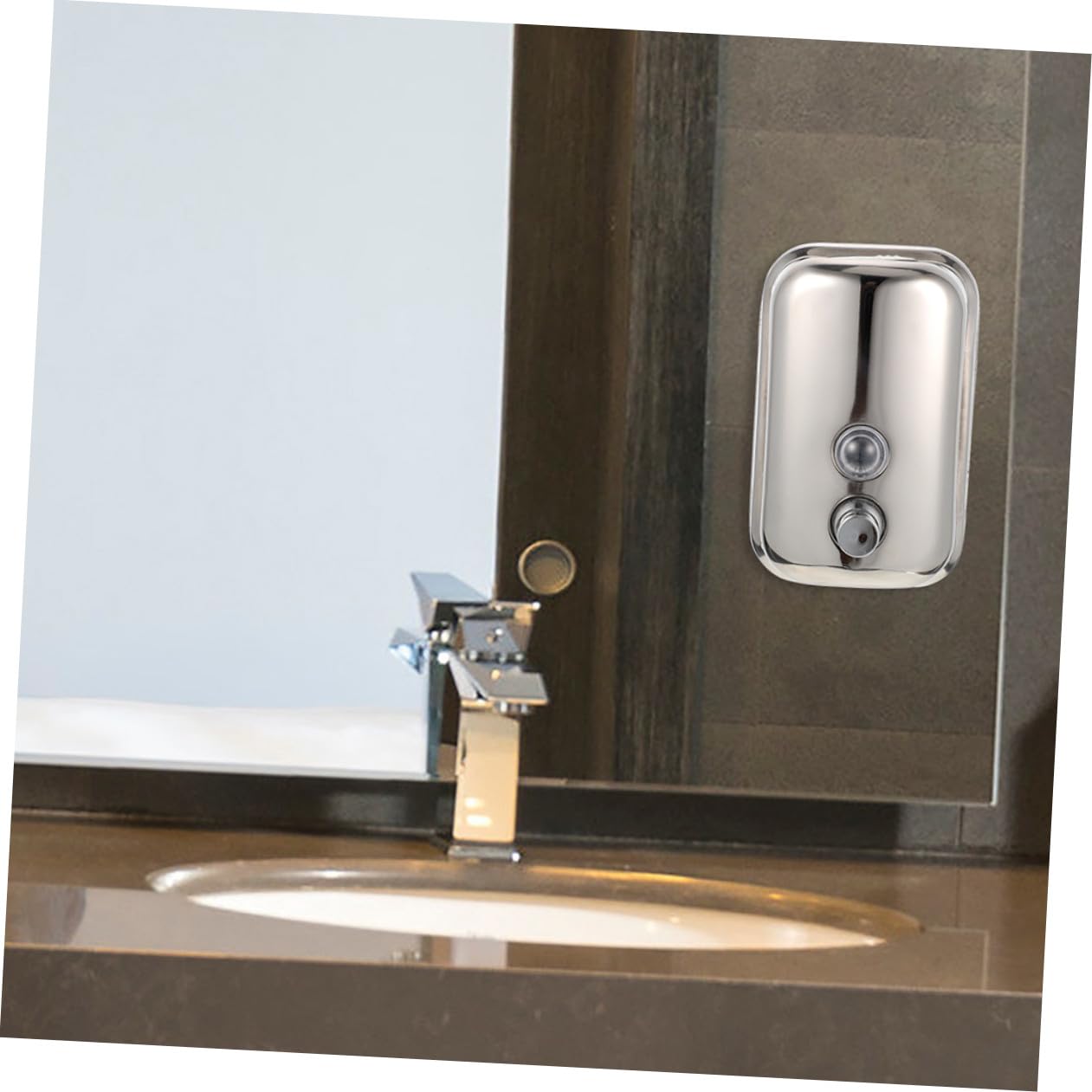 Dispensador de Jabón de Baño de Acero Inoxidable Capacidad de 1000 Ml, Diseño Moderno y Ligero, Adecuado para Hospitales y Hoteles