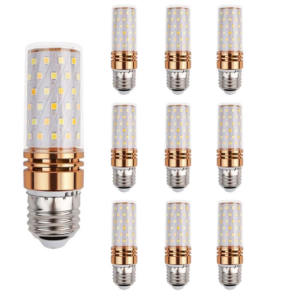 Paquete de 10 Bombillas Led de Maíz E27, Bombilla Led E27 de 16 W, 1600 Lm, Equivalente a Bombillas Incandescentes de 100 W, Luz Blanca Diurna 6000 K, No Regulable, Bombillas Led de Bajo Con
