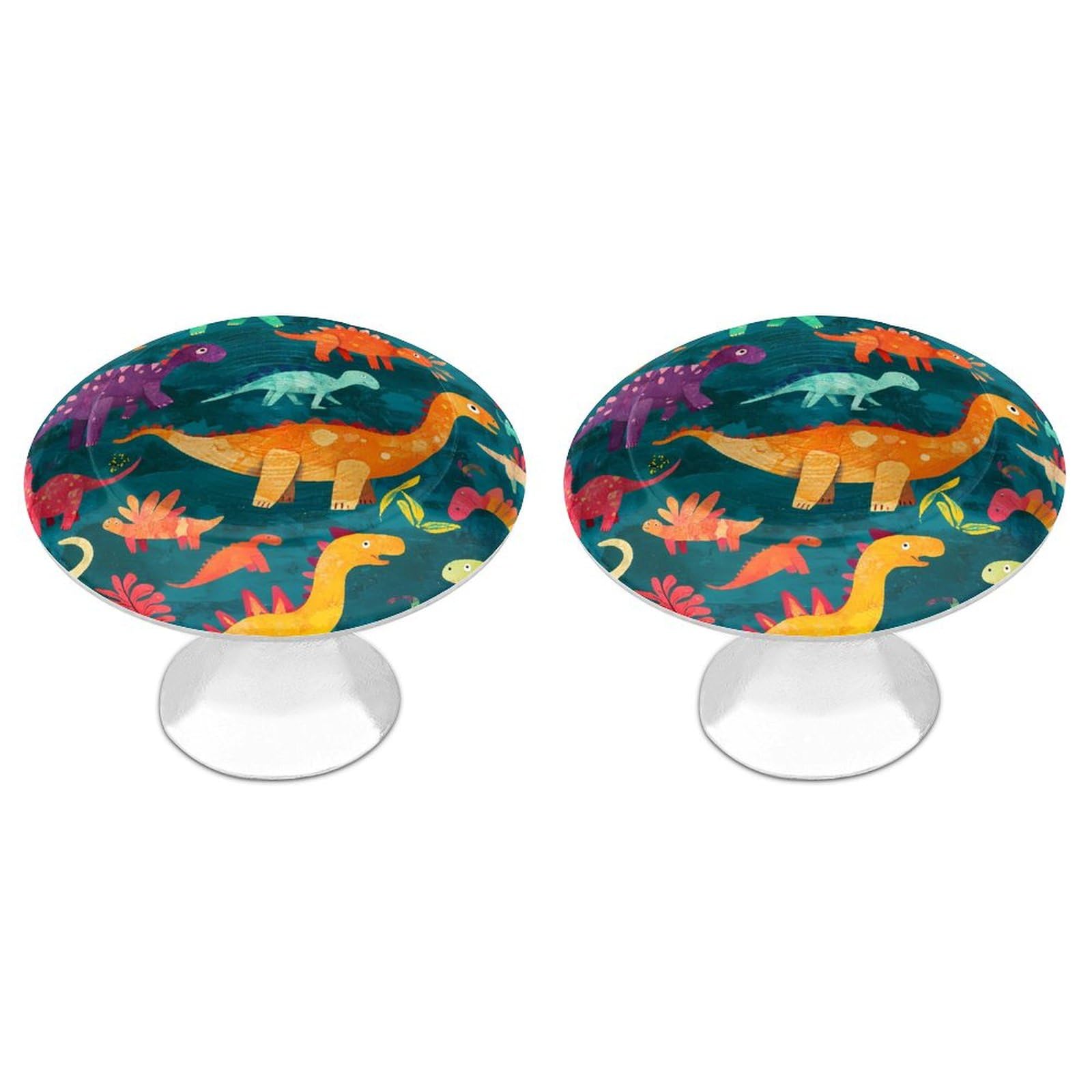 Dinosaur Cartoon 2 Pack Drawer Knobs Stainless Steel Handles Drawer Pulls for Bathroom Dresser Cupboard Cabinets
