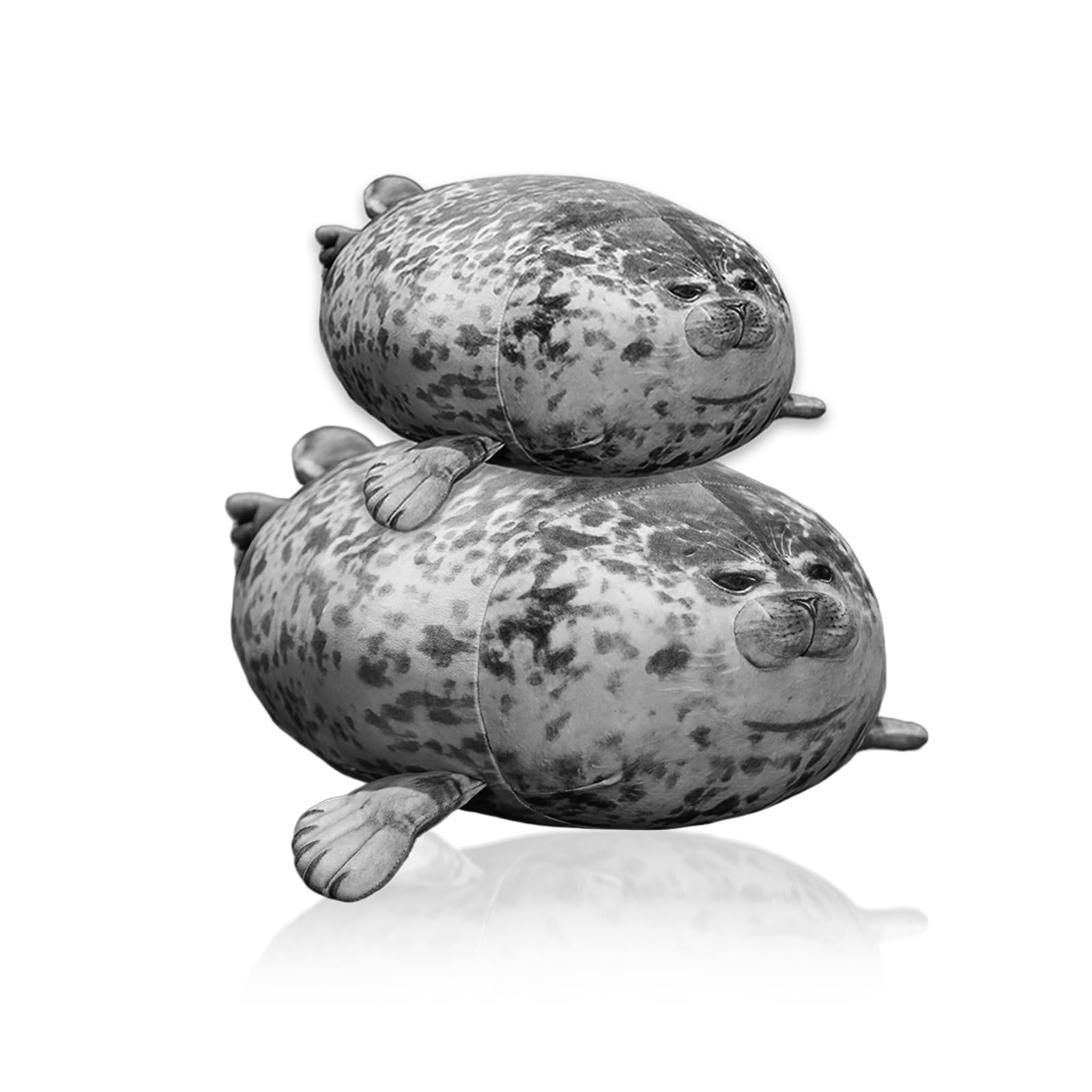 Plush Seal Pillow, Chubby Blob Seal Plush Toy, Soft Cotton Stuffed Animal Pillow (S+M(2pack))