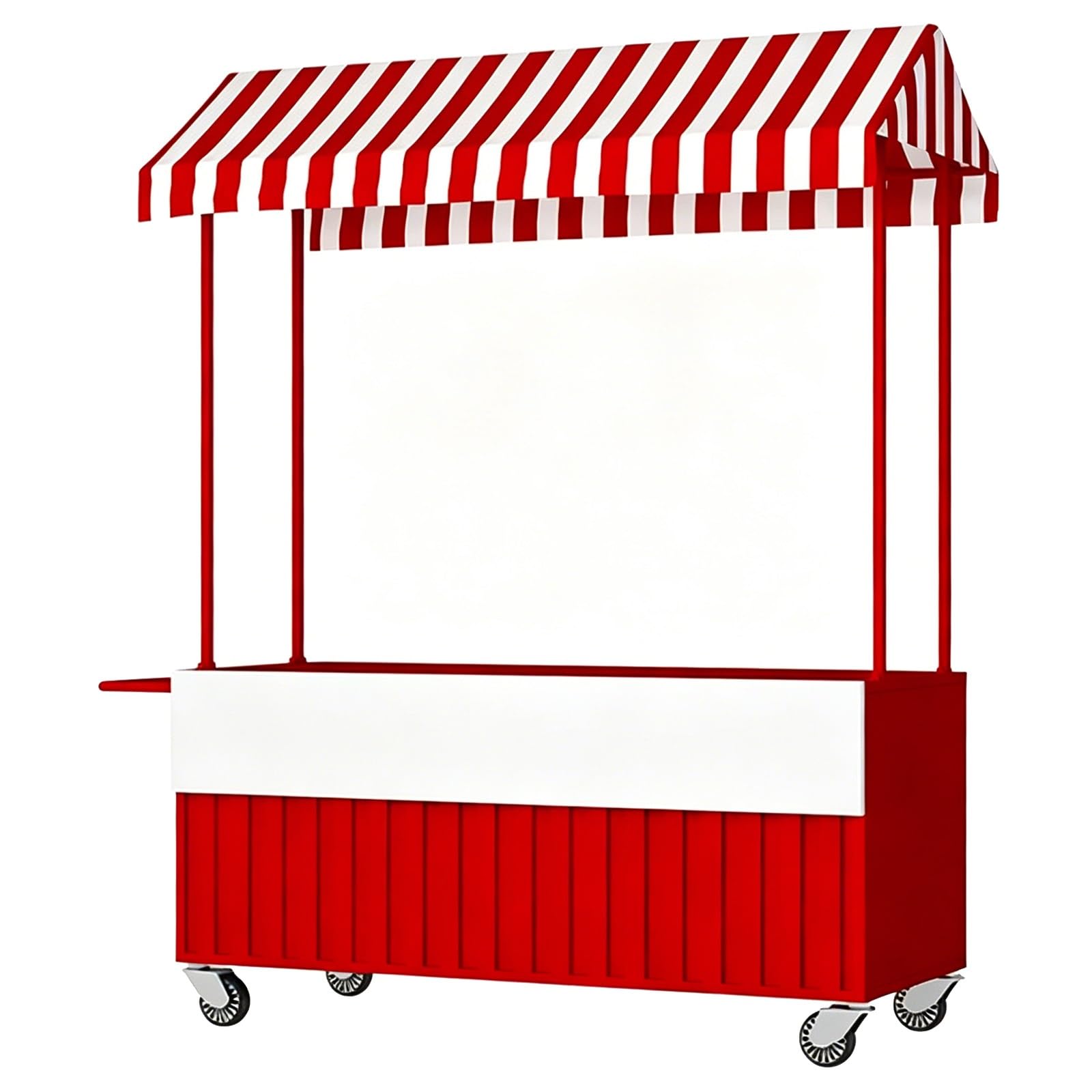 Lxrhlikg Red Food Vendor Cart, Farmers Market Stand, Iron, With Canopy, Lockable Wheels, Handrail, For Market, Street Food & Events(Red)