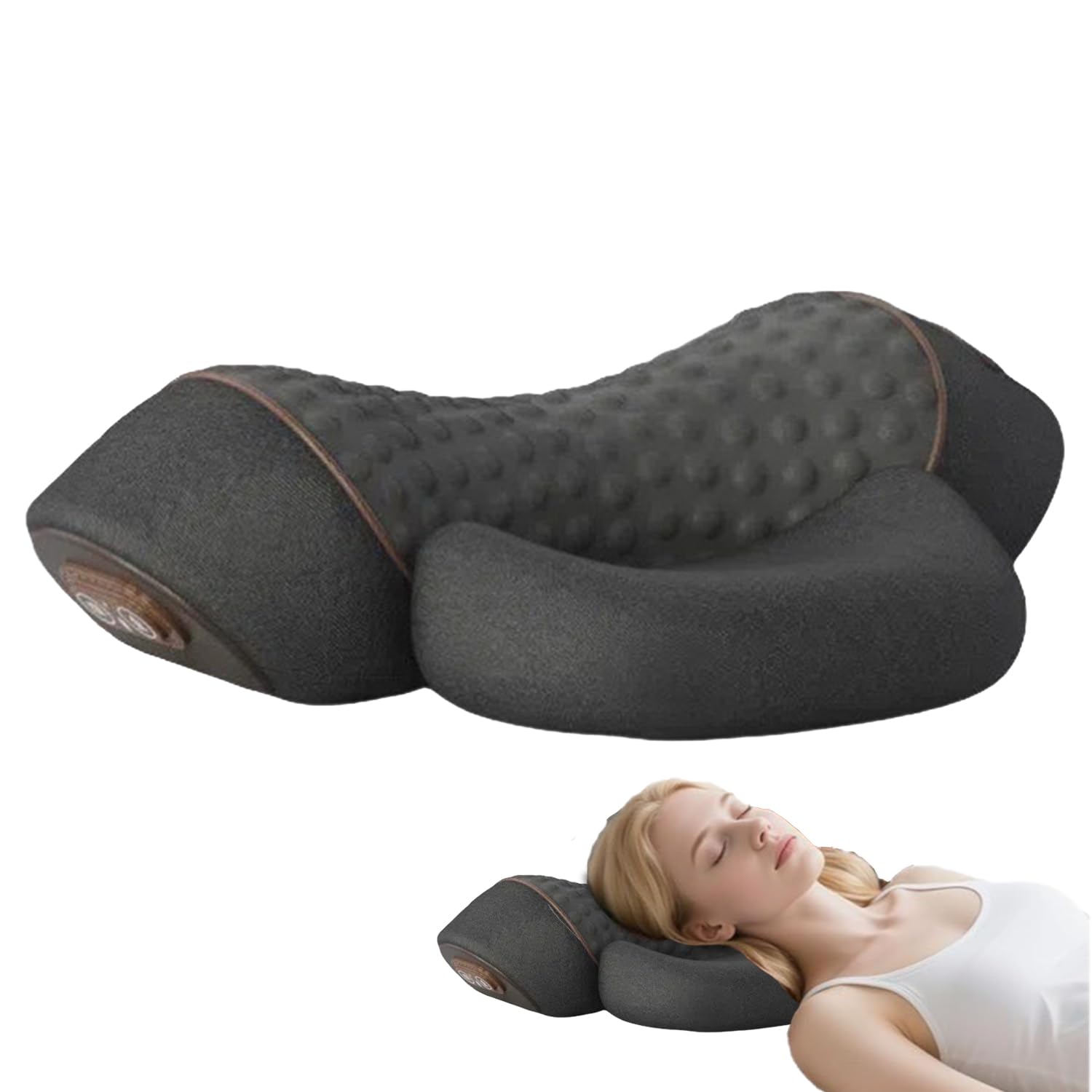Masseur Cervical 3en1 avec Chauffage, Coussins de Nuque Massants, Masseur Cervical et Dos Électrique, pour Le soulagement de la Douleur,Somnifère (Noir)