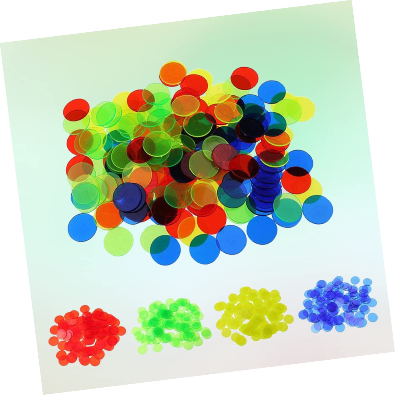 ibasenice 2sets Plastic Bingo Chips 200 Counters Set Bingo Counting Game Pieces 200pcs*2