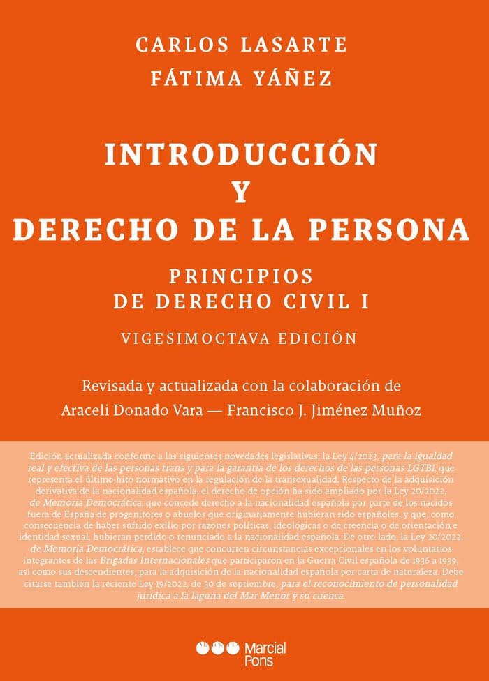 Principios de Derecho civil T.I: Tomo I: Introducción y Derecho de la persona 28ª ed. (Manuales Universitarios)