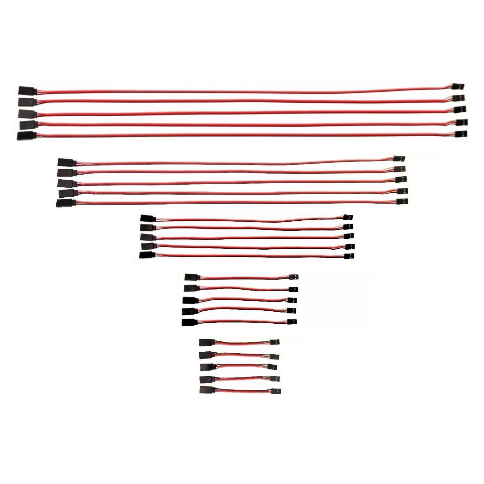 MMOBIEL 10 pcs 5 Rallonges Servo 3 Broches / 5 X Câbles Servo Y pour Rallonges pour Panneaux de Commande pour Drone, Voiture, Robot Télécommandé, etc
