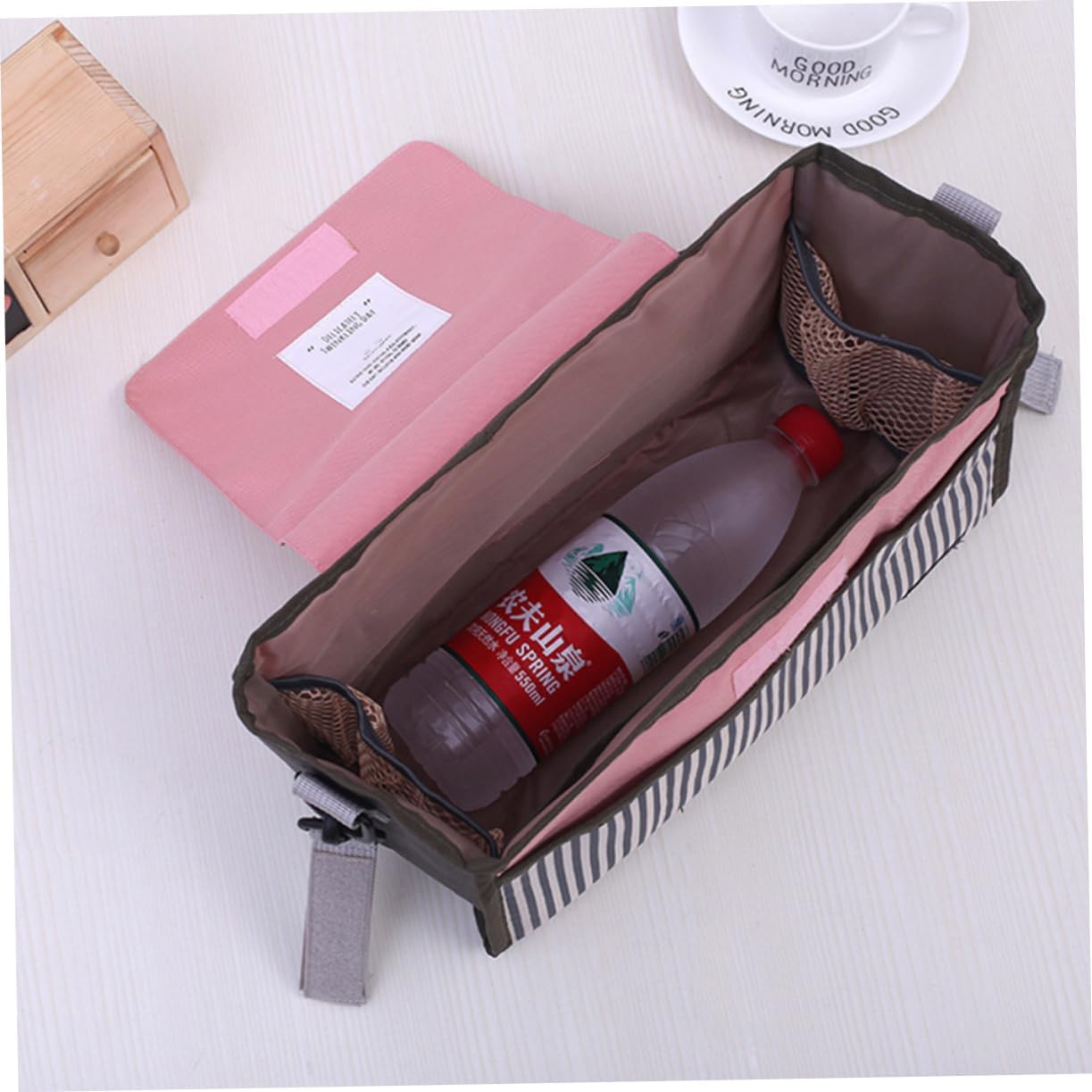 Kisangel Diaper Bag Mommy Stroller Organizer Buggy Organizer Bag Strip Design Sturdy Refined