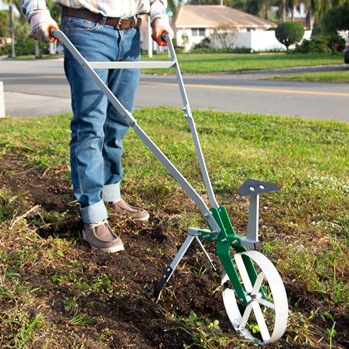 Varomorus Cultivador de Roda Alta, Enxada de Roda Única de Aço Autolimpante, Ferramenta de Jardim de