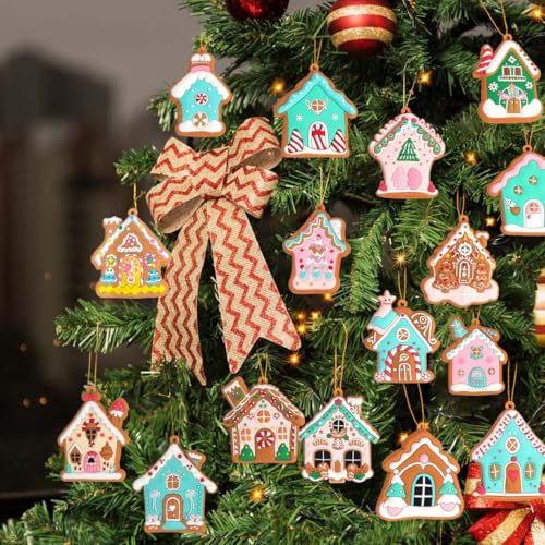 16 Piezas Jengibre Kit Gingerbread House Adornos Casa Decoracion Hogar Salon Fiesta Llavero Mochila Colgantes Decoracion Decorations Manualidades Interior