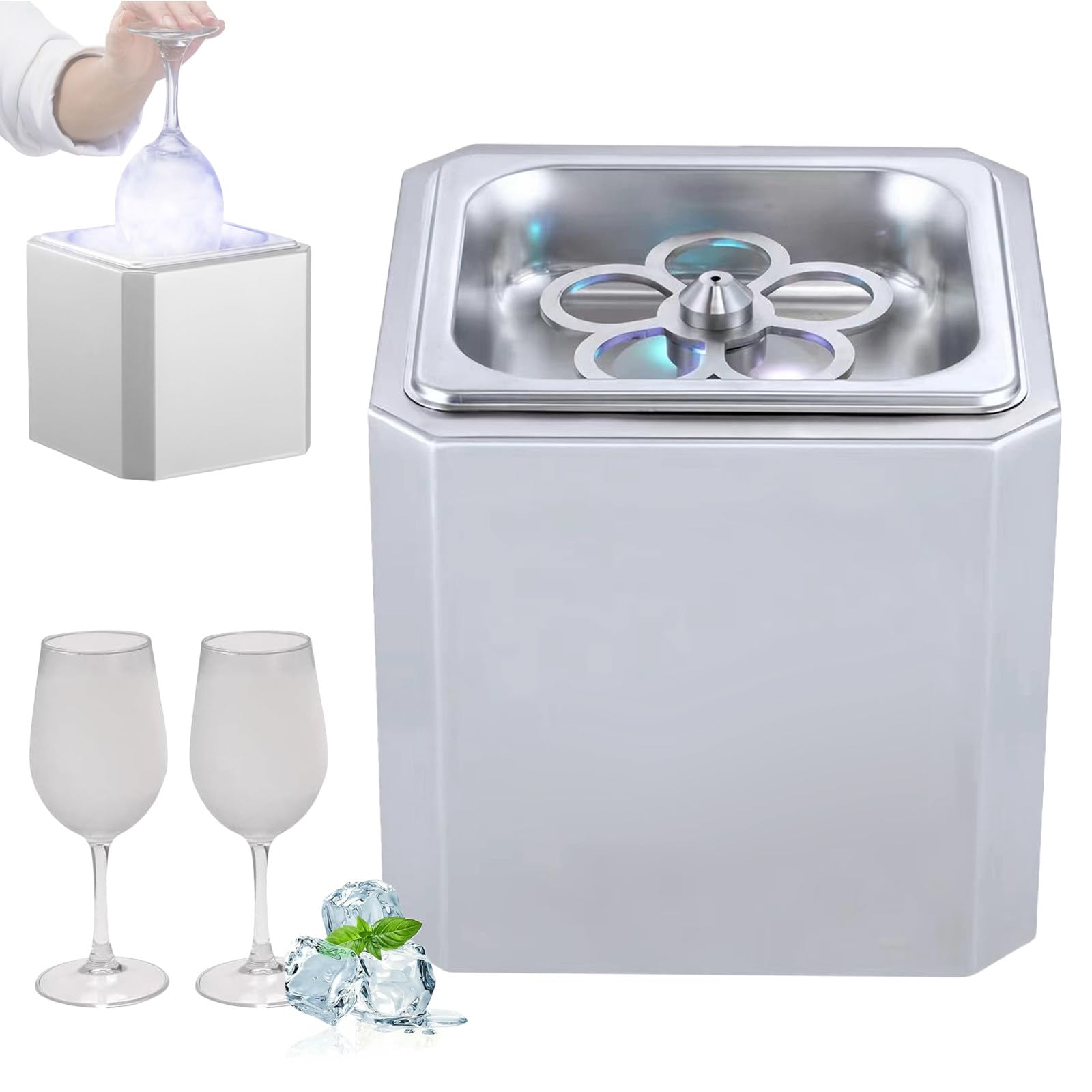 Glaskühler, Mini-CO2-Tassenfroster, friert Tassen bis -45 °C ein, sofortige Kühlung für Cocktails, Bier und Mixgetränke – perfekt für Bar, Restaurant und Küche