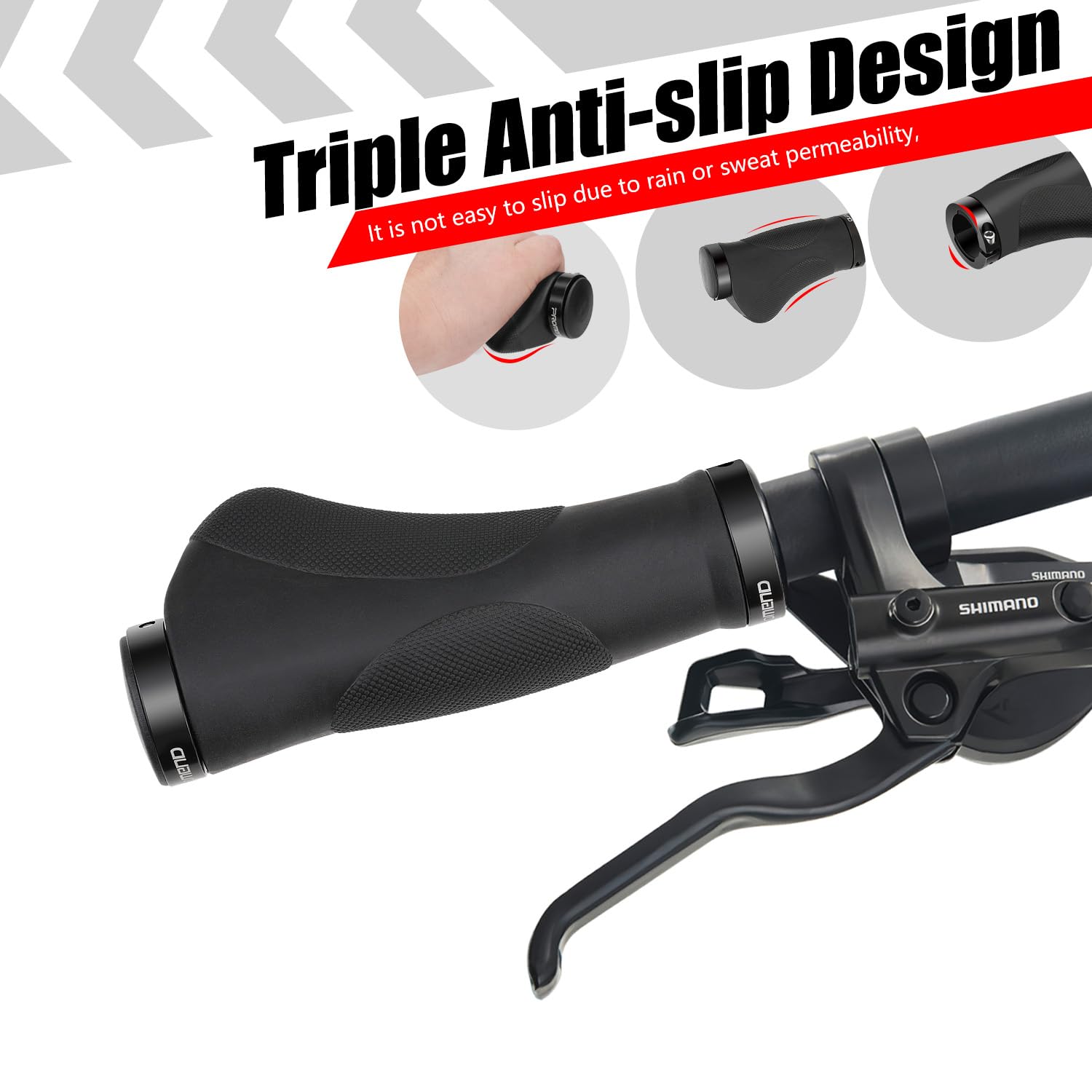 Poignées De Vélo Ergonomiques - 22,2 Mm - En Caoutchouc Antidérapant - Pour VTT, Trekking, Vélo De Ville, Vélo De Route, Vélo électrique, VTT, Scooter - Bleu