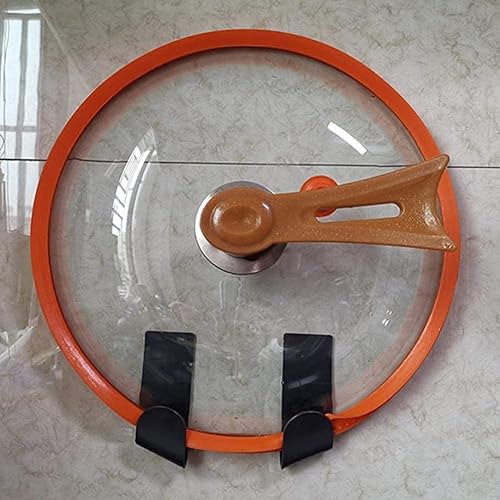 Miniatura 5 de Yosoo 6 soportes para tapa de olla, acero inoxidable, montado en la pared, sin perforaciones, para el hogar, para colocar en la pared, para