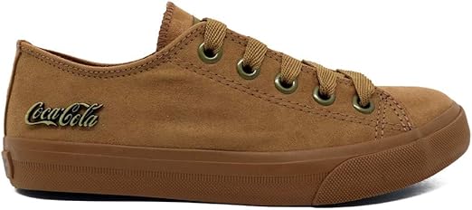 tênis coca cola basket suede low caramelo