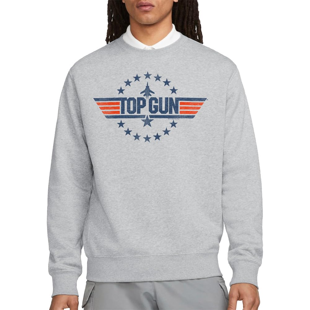 Top Gun Star Logo Crew Sweatshirt, Athletic Heather, Large