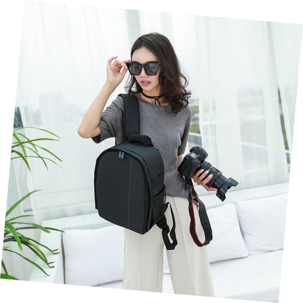 SOLUSTRE Zaino per Fotocamera Reflex in Nylon Doppia Tracolla, Custodia Compatta per Viaggio Spazio per Computer e Treppiede, Adatto a Uomini e Donne