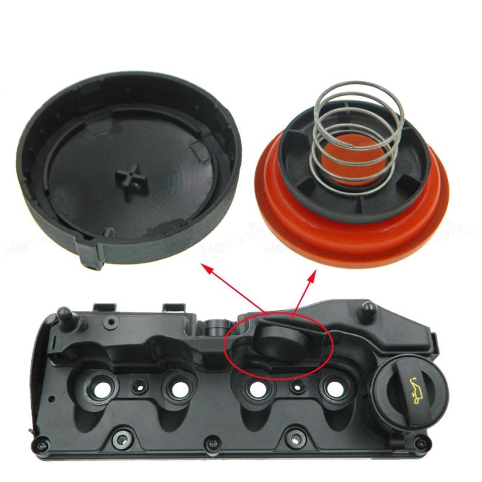 03L103469 Nuevo Kit de reparación de Tapa de válvula PCV Tapa de válvula con Membrana 1.6TDI, 2.0TDI, 3.0TDI, for VW, for, A4 A6 Q5 059103470AS Kit de válvula PCV para Coche