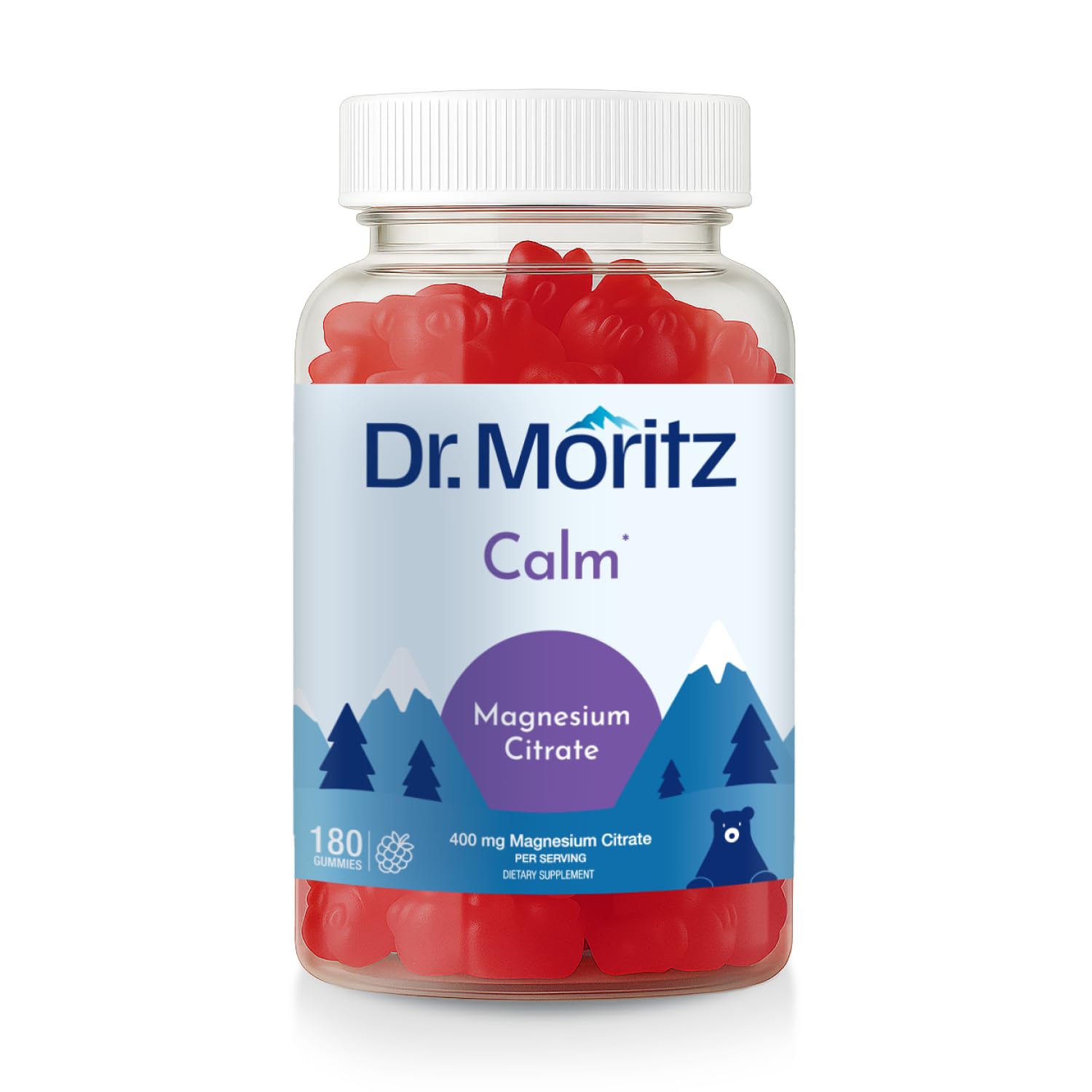 DR. MORITZ Magnesium Citrate Gummies 400 MG Per Serving - 180 Vegan Gummies - Promotes Healthy Relaxation, Muscle, Bone, & Energy Support - Raspberry Flavor, Non-GMO, Gluten Free, Pectin Based 400 Mg - Raspberry 180 Count (Pack of 1)