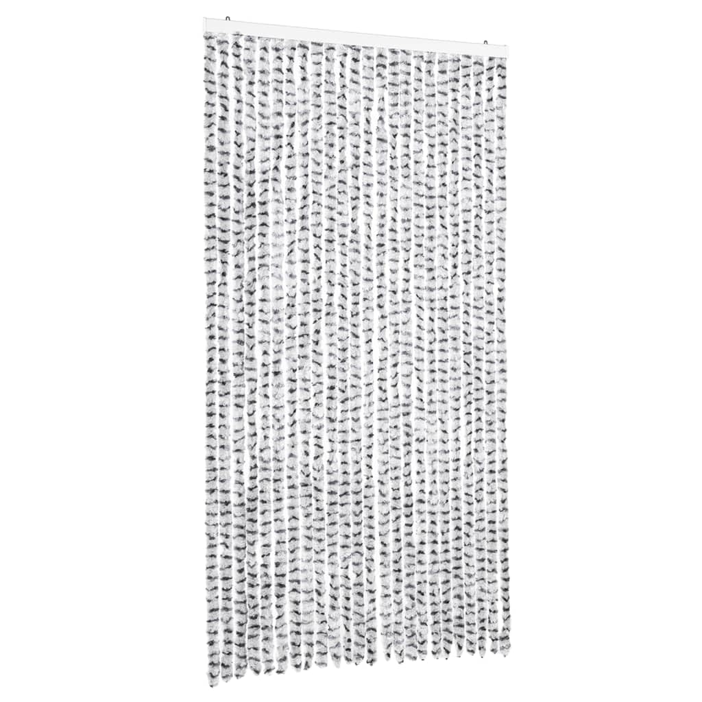 Rideau anti-mouches chenille vidaXL store de porte gris réglable 100x230 cm