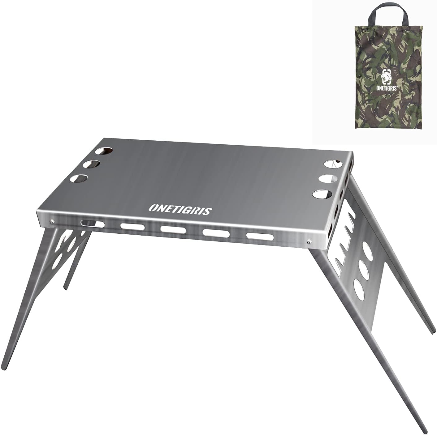 OneTigris MEGABITE Small Folding Table, Lightweight Portable Outdoor Camping Table with Tote Bag for 1-2 Person Camping, Picnic, Beach, Backyard, BBQ, Outdoor Cooking & Dining